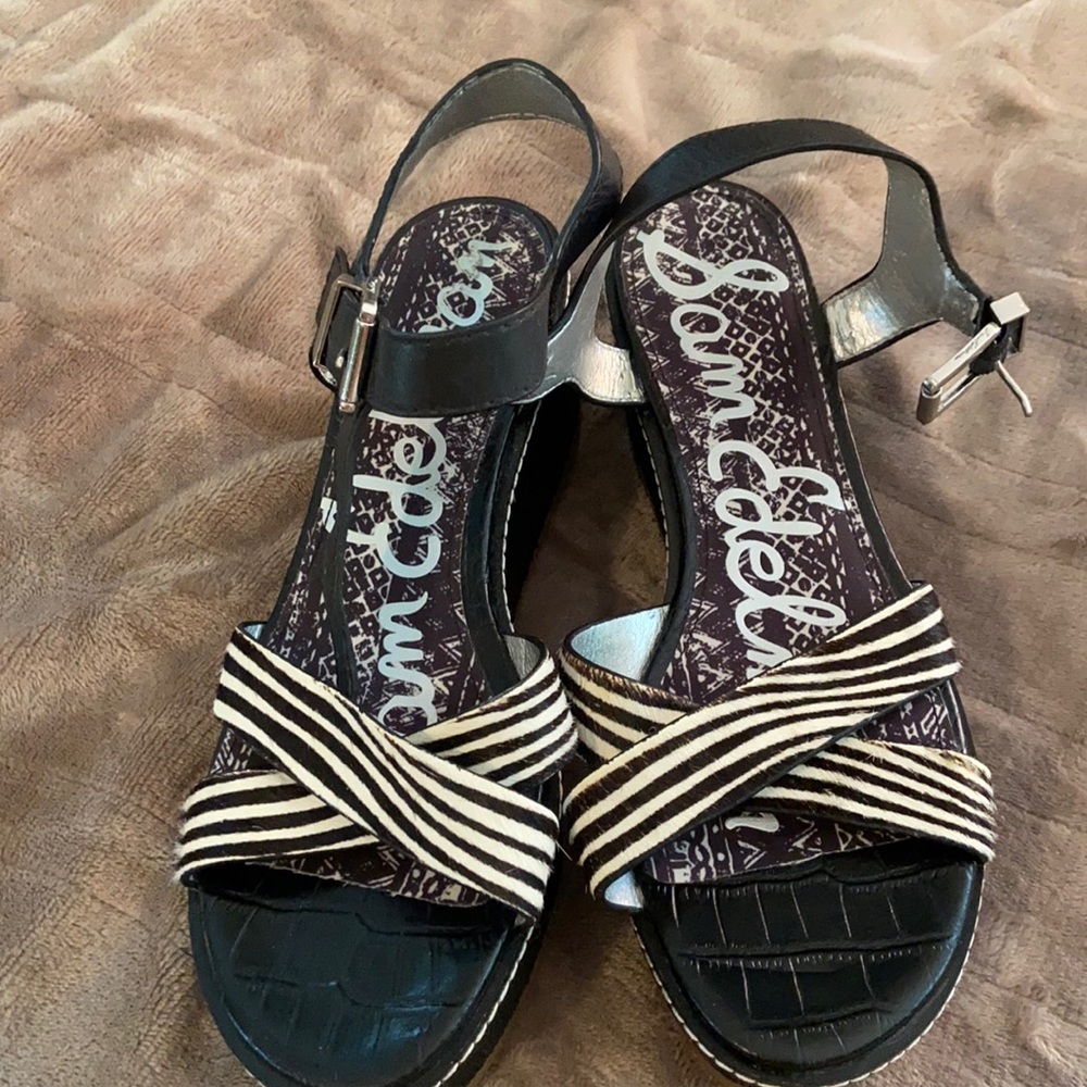 Sam Edelman Zebra Hair Wedges size 9 1/2
